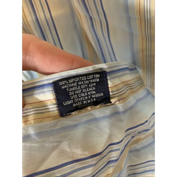 Burberry cotton button down striped shirt men's size medium - Picture 5 of 5